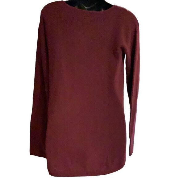 Talbots  Women’s Sweater  Maroon Size Extra Small Cotton Blend - Picture 4 of 8